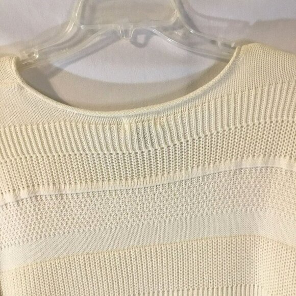 Old Navy Drop Shoulder Sweater Short Sleeve Cotton Knit Women's Size Large Ivory - Picture 7 of 10